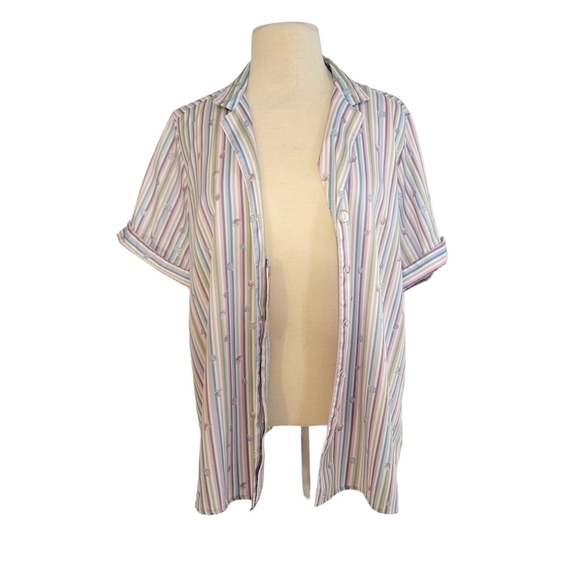 Vintage Levi Strauss Pastel Striped & Berry Print Shirt - Picture 3 of 8